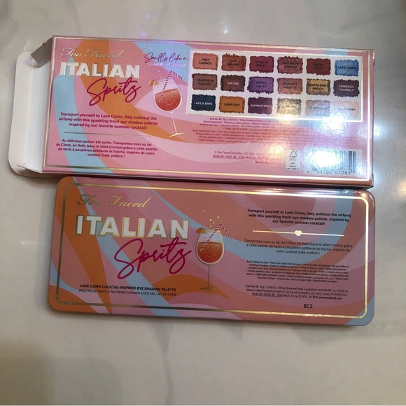 Too Faced Italian Spritz Lake Como Cocktail 18 Pan Eyeshadow Palette 18g NIB - Picture 14 of 15